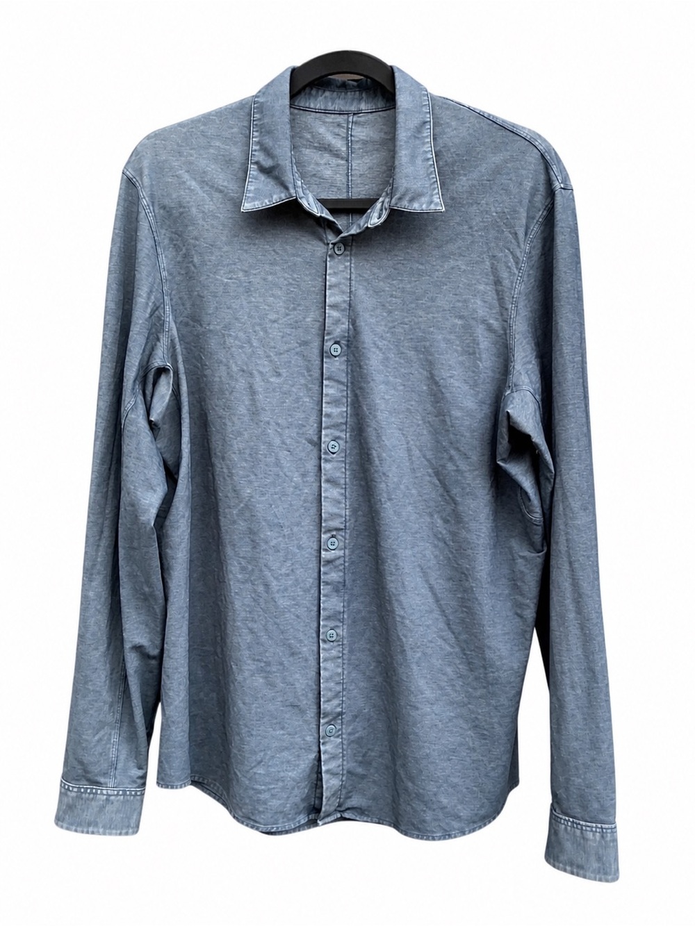 Lululemon New Venture Button Up Shirt Mens Small Gray Stretch Performance Long S